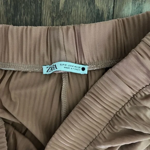 Zara Nude Flowing Trousers - Picture 2 of 2
